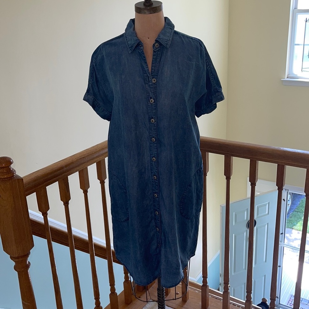 Soft Surroundings Chambray Short Sleeve Dress